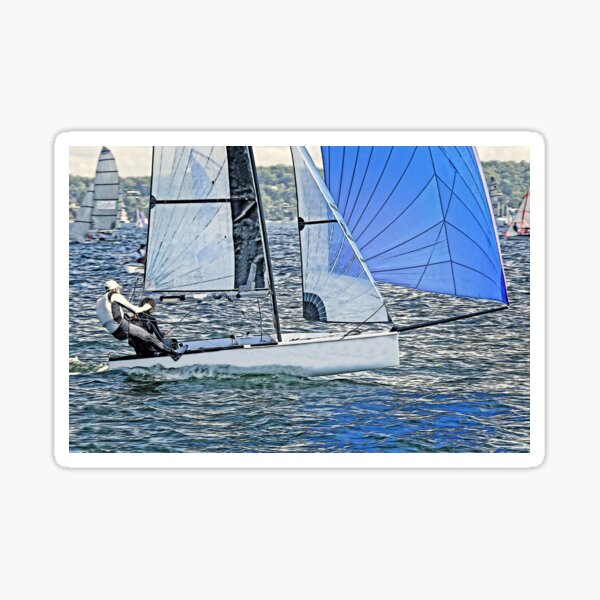 High School Children competing - Sailing Racing. Sticker