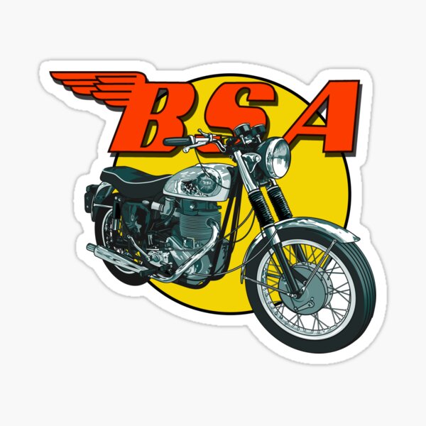 Bsa Rojo Y Amarillo Y 6 Pulgadas Clásica Motocicleta pegatinas 07092