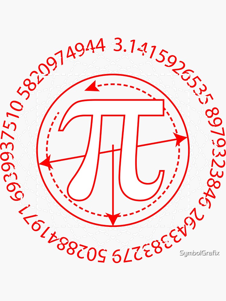 "Pi Sign Drawing White" Sticker by SymbolGrafix Redbubble
