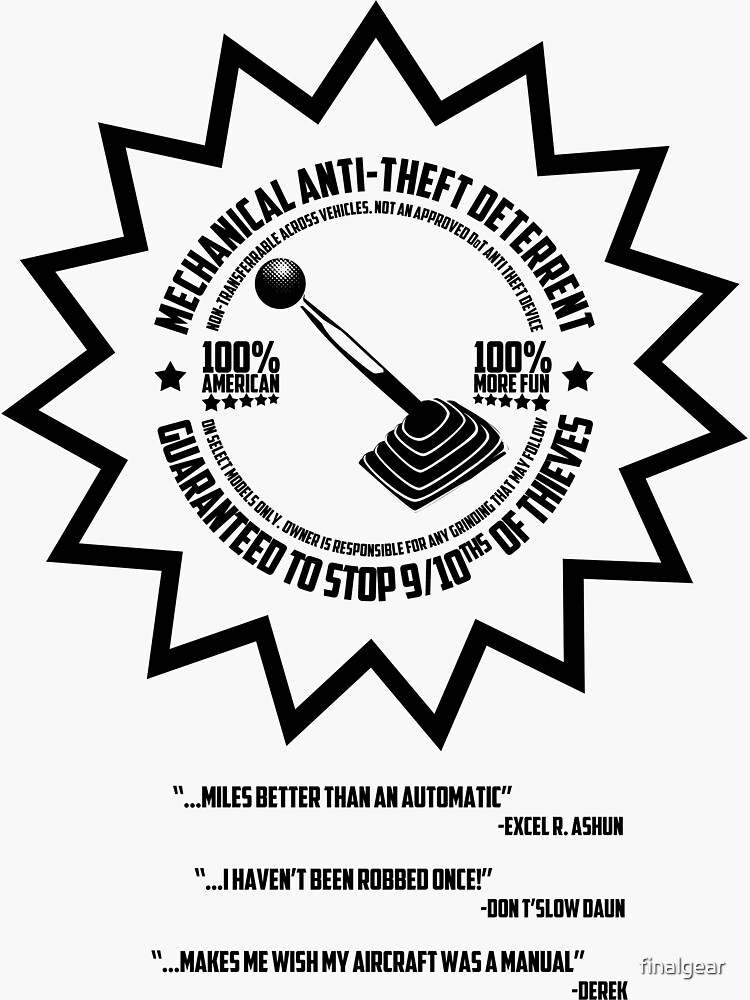 "Mechanical AntiTheft Systems" Sticker for Sale by finalgear Redbubble