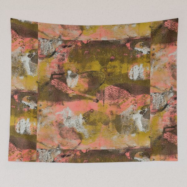 Item preview, Abstract Fabric Texture Mustard & Pink designed and sold by 40degreesSouth.