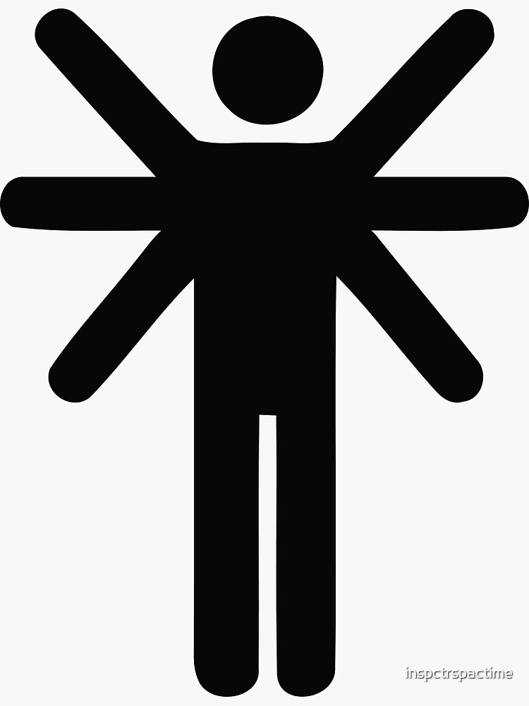 "Arm flapping pictogram man" Sticker by inspctrspactime Redbubble