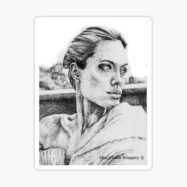 Angelina Jolie Sticker For Sale By Draceface19 Redbubble