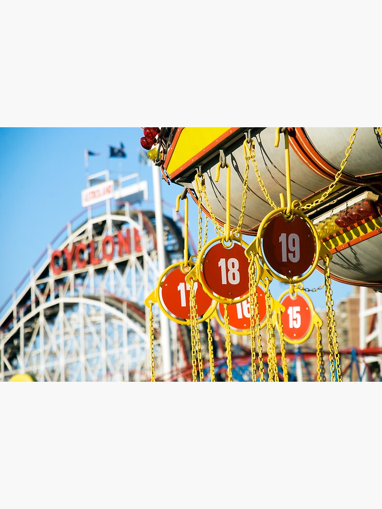 Thumbnail 3 of 3, Sticker, Coney Island Astroland and Cyclone: Brooklyn, NYC designed and sold by brotherbrain.