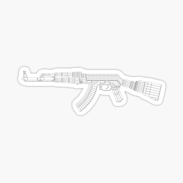 Russian Guns Stickers Redbubble - kill in day minigun lmg roblox