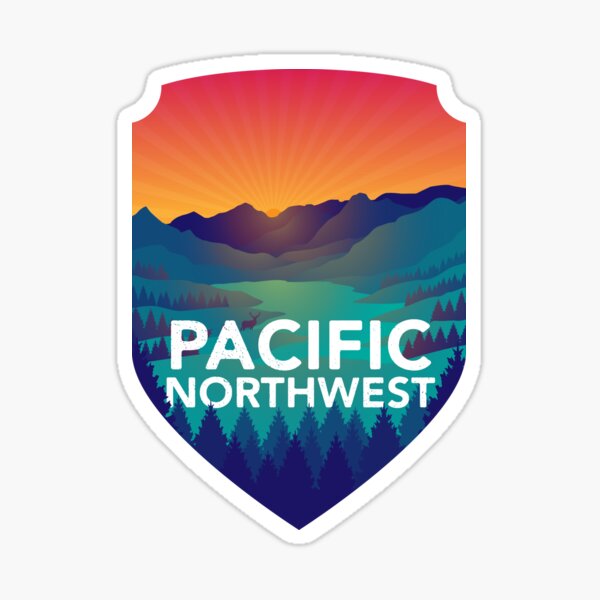 Item preview, Pacific Northwest Washington Oregon Badge Sticker designed and sold by bryrude.