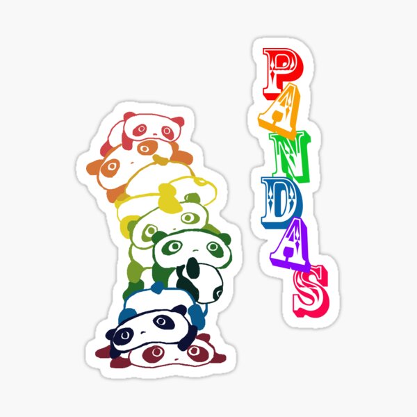 Pandas arc-en-ciel Sticker