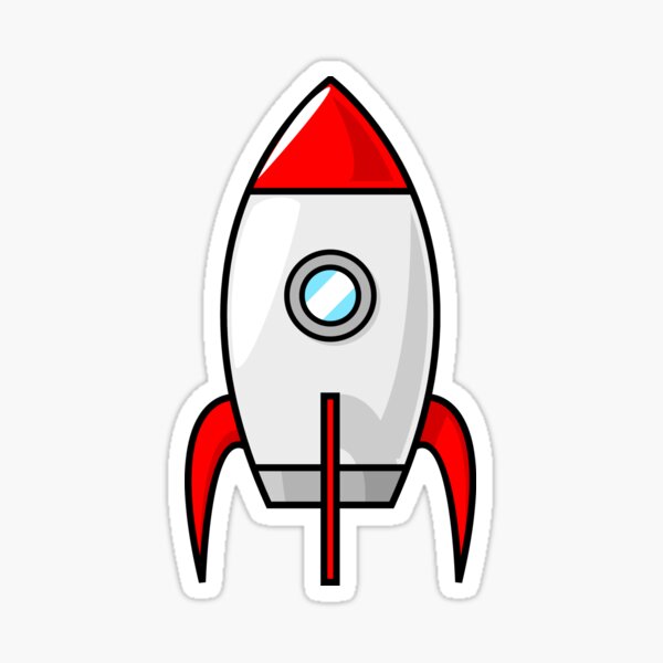 Rocket Fusée Space Cartoon sticker autocollant étiquette en vinyle graphique V4