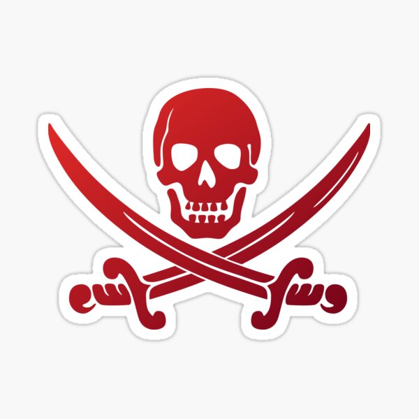 Pirate Flag Skull and Crossed Swords by Chillee Wilson Sticker for Sale by  ChilleeWilson