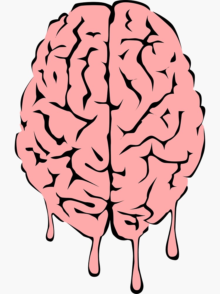 Brain Melt Vector Illustration Of Melting Brain Sticker By Diabolickalplan Redbubble 9328