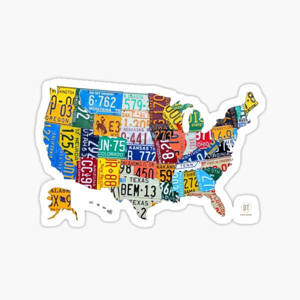 Item preview, License Plate Map of The United States 2012 Edition 3 on White designed and sold by designturnpike.