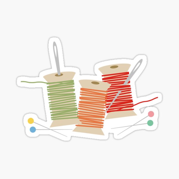 New Sewing Series Stickers Creative Needle And Thread Set - Temu