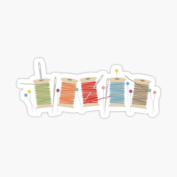 Colored Sewing Thread Spools Sticker by YumeeCraft