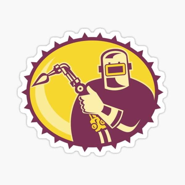 Welder Worker Welding Torch Retro Sticker