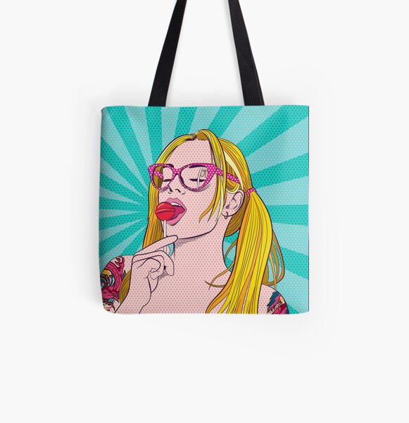 Retro Glasses Comic Girl Tote Bag
