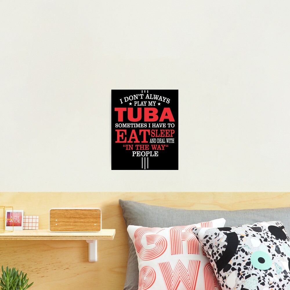 Tuba Music Makes Happy Funny Gift Tuba Player Lover Fan Throw Pillow 
