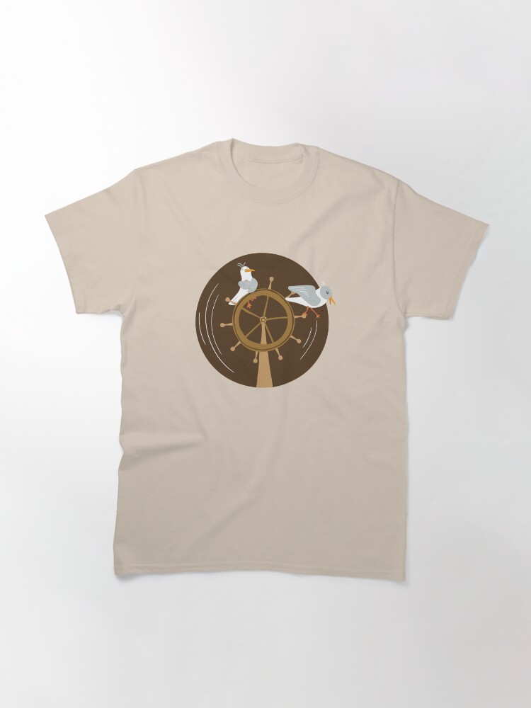 Alternate view of Funny seagulls changing sailor's course Classic T-Shirt