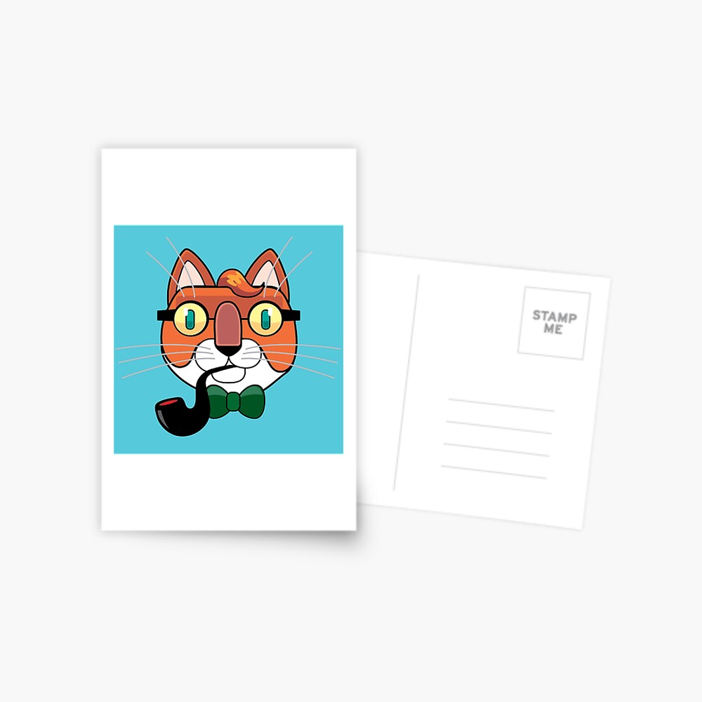 cat writer with a pipe Postcard