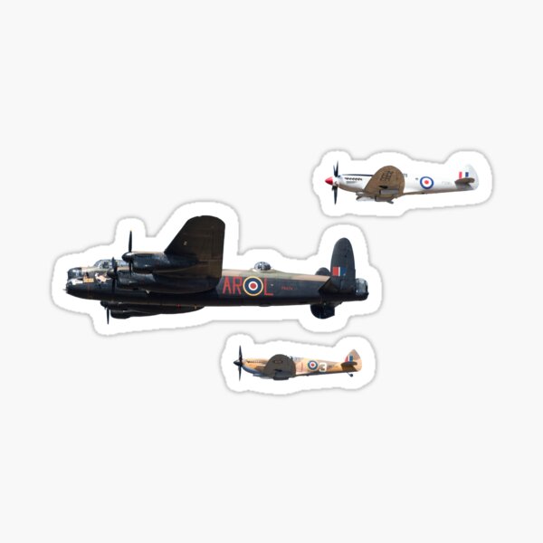 Military Aircraft Stickers - Lancaster Bomber and Supermarine Spitfire Sticker