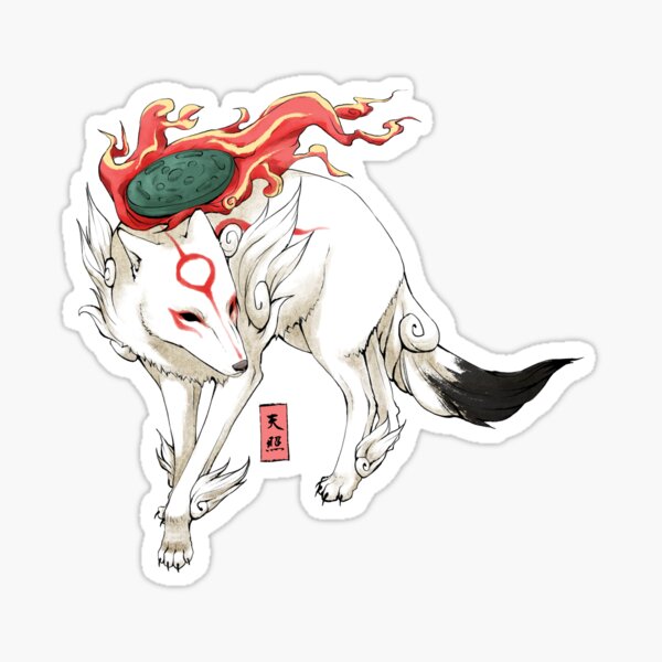 Vista previa del artículo con la obra «Okami Amaterasu», diseñado y vendido por sanatio.