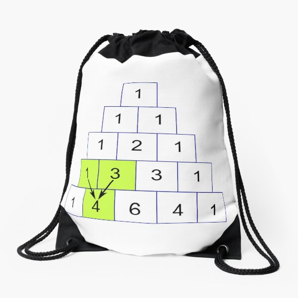Pascal's Triangle #PascalsTriangle Number Pattern #NumberPattern Drawstring Bag