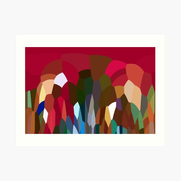 Abstract Digital Landscape Red Tones Art Print