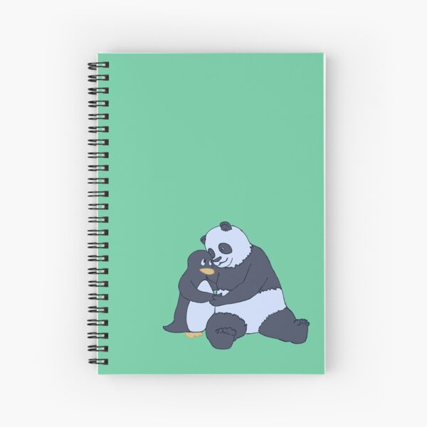 Penguin and Panda Hug Spiral Notebook