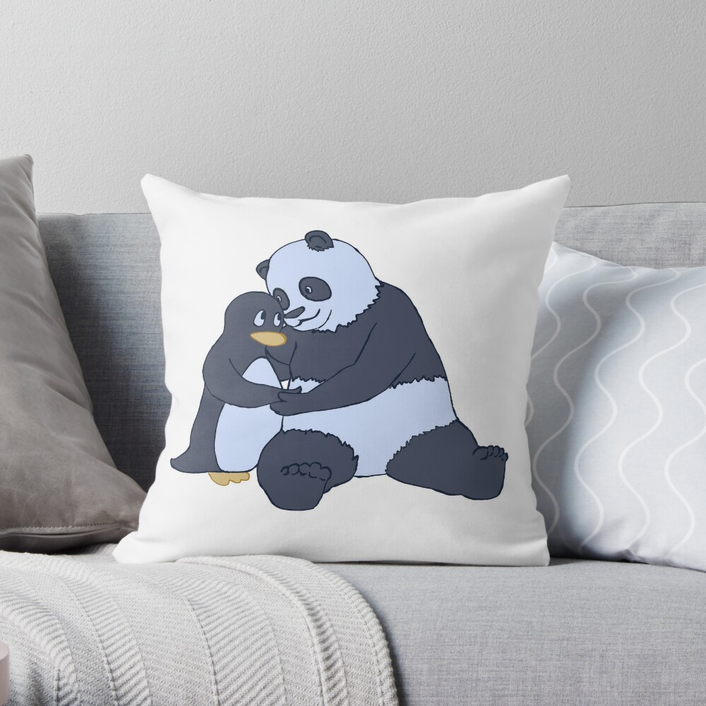 The Giant Panda Humming a Song Throw Pillow