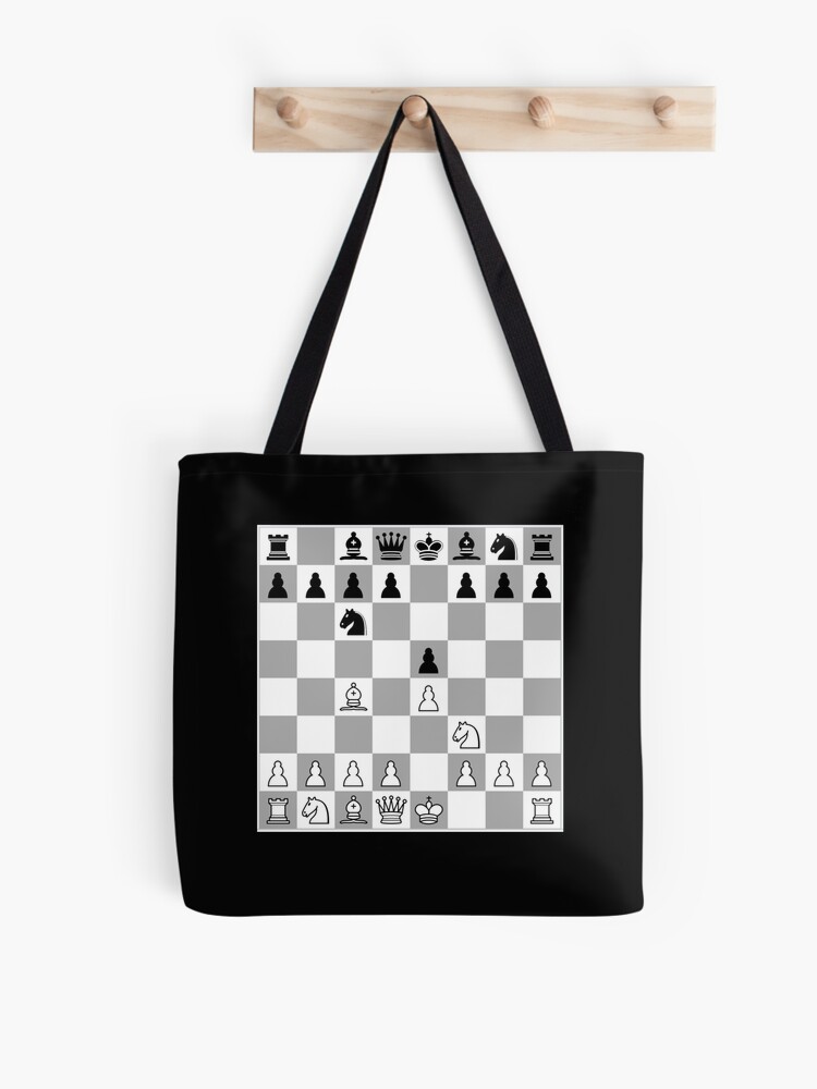 Chess Opening Italian Game E4 Player Giuoco Piano Tote Bag for