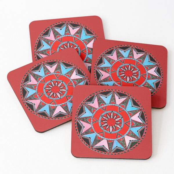 Item preview, red-black Native Maori Mandala designed and sold by NaomiMatthewArt.