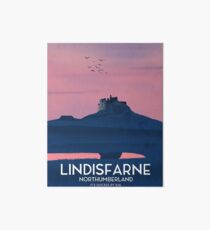 Lindisfarne Northumberland travel poster. Art Board Print