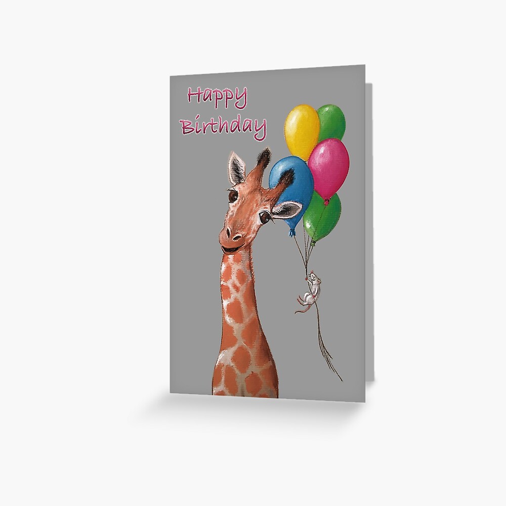 Group Of Giraffes Birthday Blank Greeting Card With Envelope
