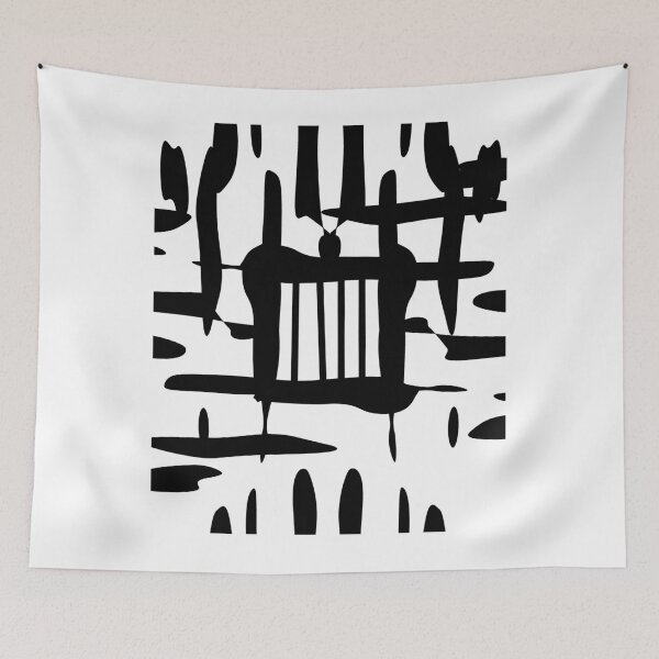Item preview, Grid pattern black white designed and sold by nyco.