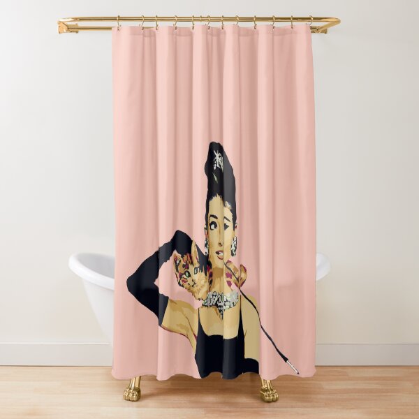 Breakfast at Tiffanys | Audrey Hepburn Pink Shower Curtain