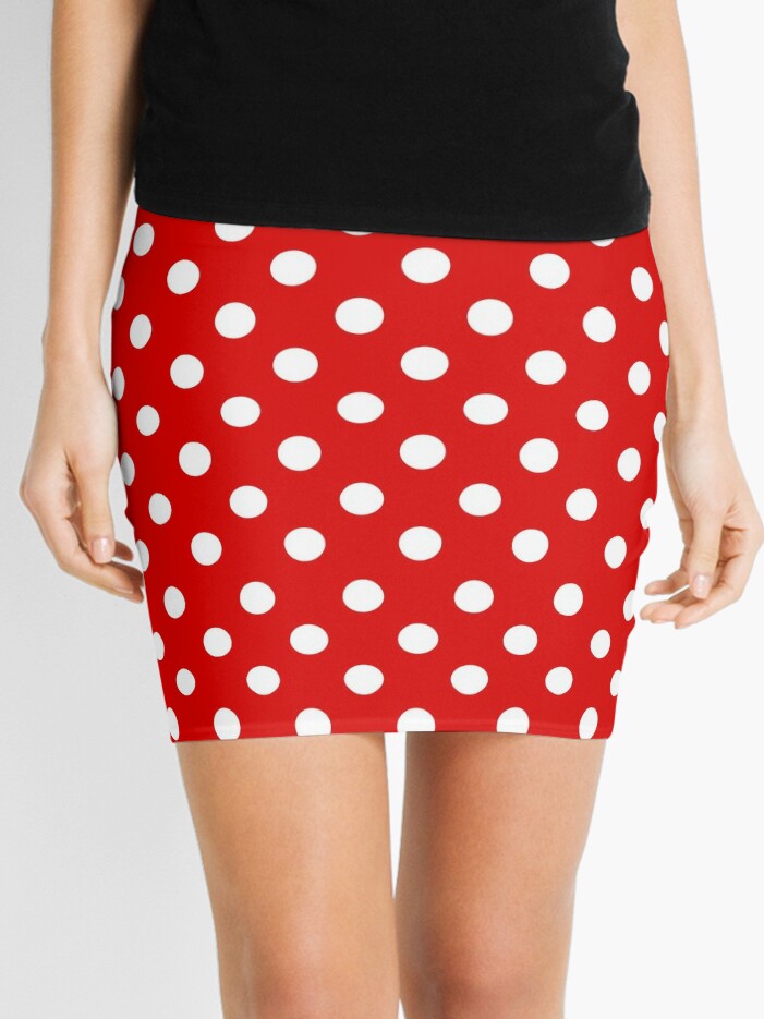 polka dot mini skirt outfit