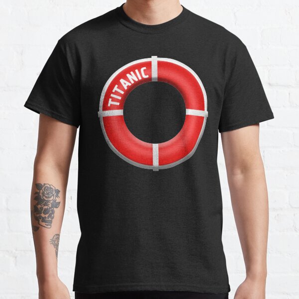 TITANIC. DISASTER. LIFEBUOY. On Black. Classic T-Shirt