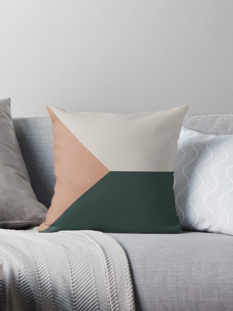 green and gray pillows