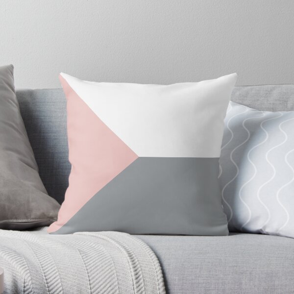 Rosa und grauer skandinavischer geometrischer Minimalist Dekokissen