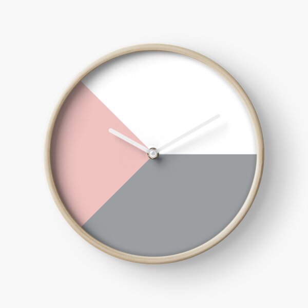 Pink and Grey Scandinavian Geometric Minimalist Clock