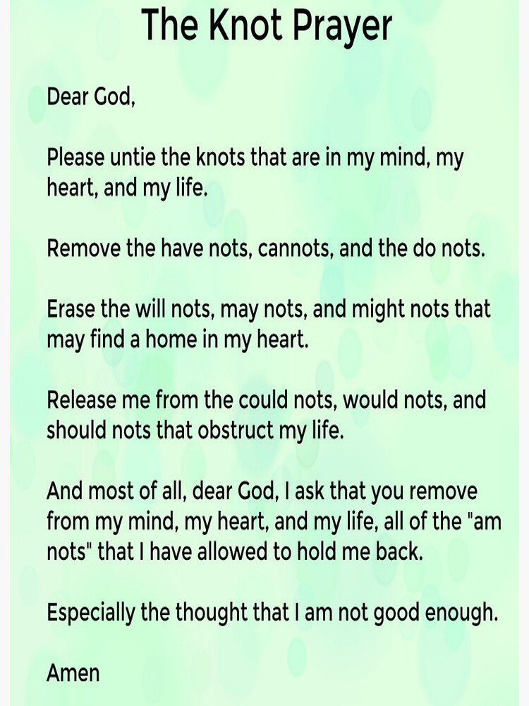 the knot prayer art board print by suewallace18 redbubble