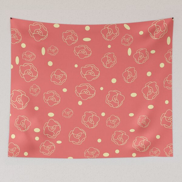 Item preview, Modern Sand Hand Drawn Roses on Beach Salmon Background designed and sold by infinitygrafix.