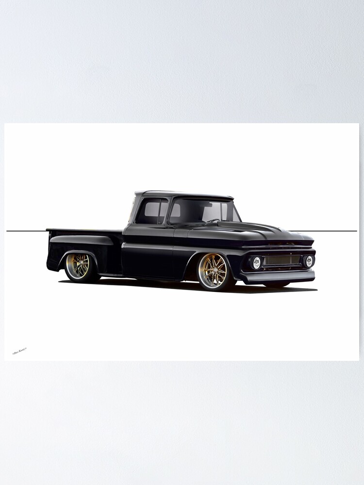 1965 Chevrolet C10 Stepside Pickup Poster By Davekoontz Redbubble