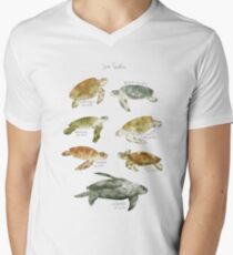 Meeresschildkröten T-Shirt mit V-Ausschnitt für Männer