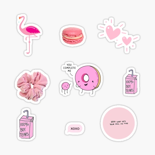 40 pcs Cute Pink Aesthetic Sticker Pack