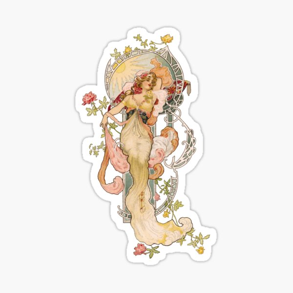 Art Nouveau Lady Sticker