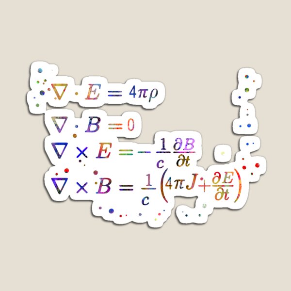 Maxwell's equations, watercolor Maxwell's equations, science art Magnet