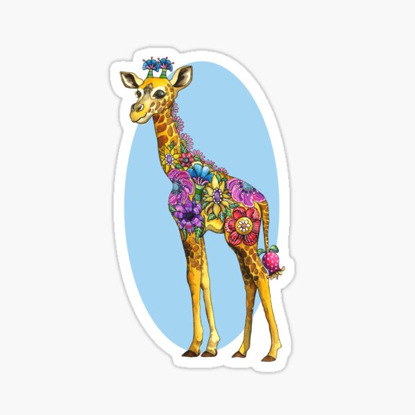 Geraldine the Genuinely Nice Giraffe Blue Sticker