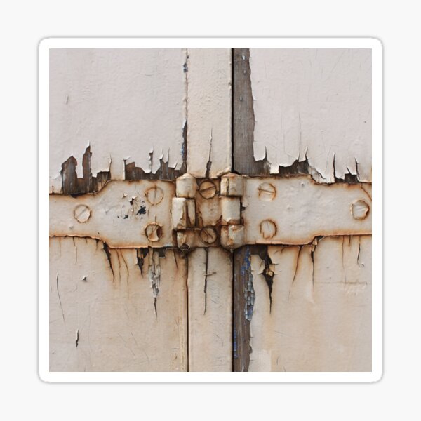 Rusty hinge on a gate in Narbonne, France Sticker