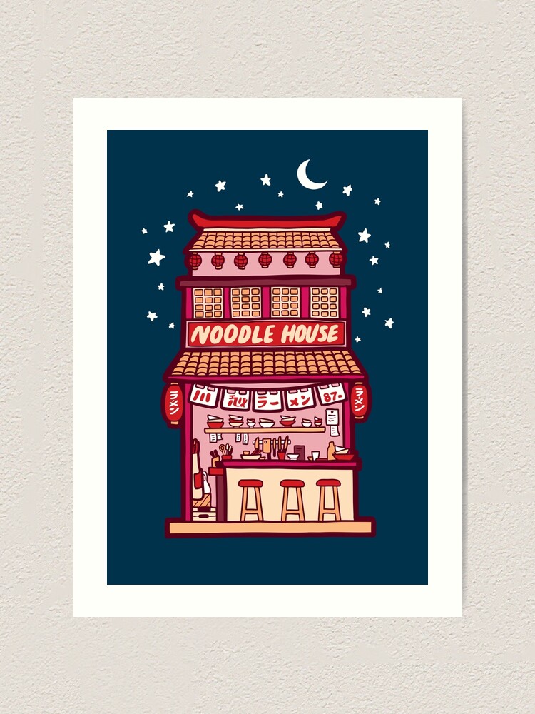 Alternate view of Noodle House at Night Art Print