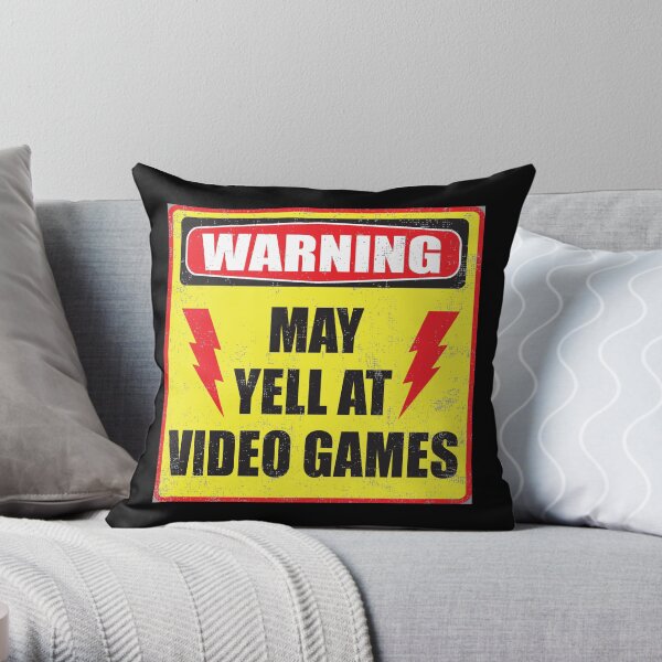 Gamer Warning Throw Pillow
